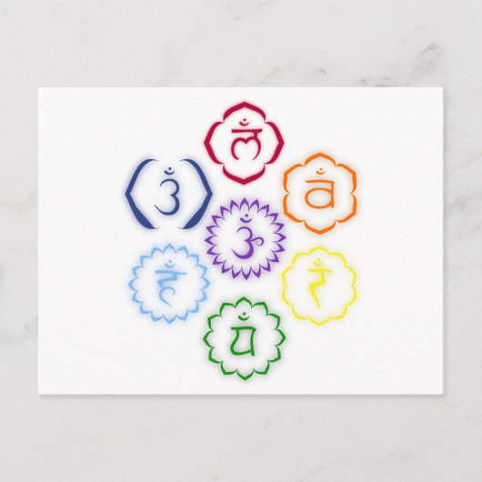 7 Chakras in einem Kreis Postkarte (Vorderseite)