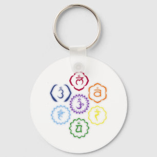 7 Chakras in einem Kreis Schlüsselanhänger