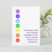 7 Chakras in einer Linie Einladung (Stehend Vorderseite)