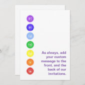 7 Chakras in einer Linie Einladung (Vorne/Hinten)