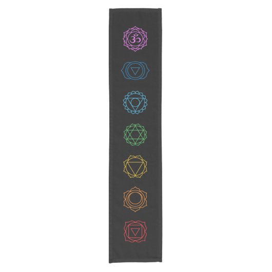 7 Chakras Kurz Table Runner Kurzer Tischläufer (Vorderseite)