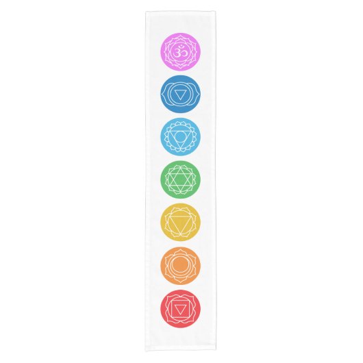 7 Chakras Kurzer Tischläufer (Vorderseite)