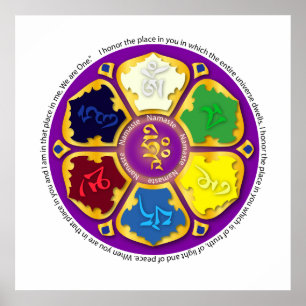 7 chakras Mandala und Om Poster