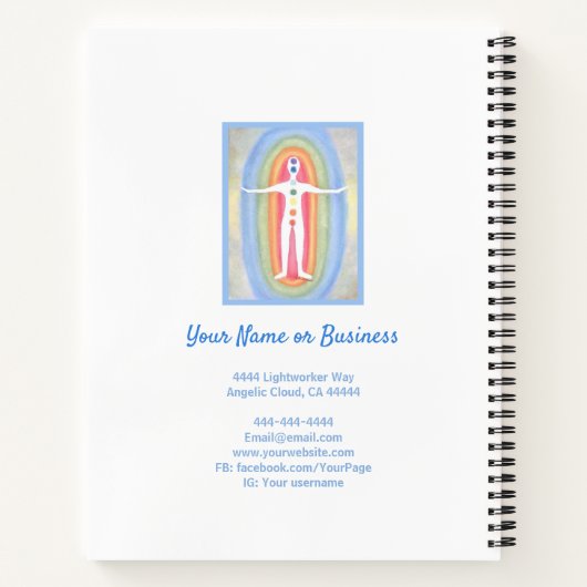 7 Chakras Subtile Energie Körper Heilung Reiki Mas Notizblock (Rückseite)