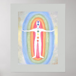7 Chakras Subtle Energy Body Healing Reiki Grau Poster