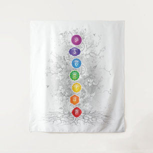 7 Chakras Tree Tapestry - 26 Wandteppich