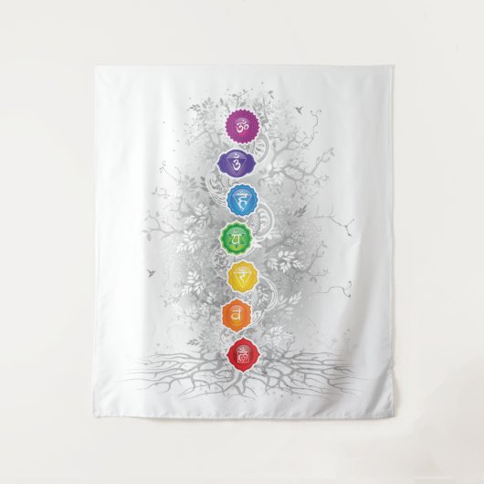 7 Chakras Tree Tapestry - 26 Wandteppich (Vorderseite)
