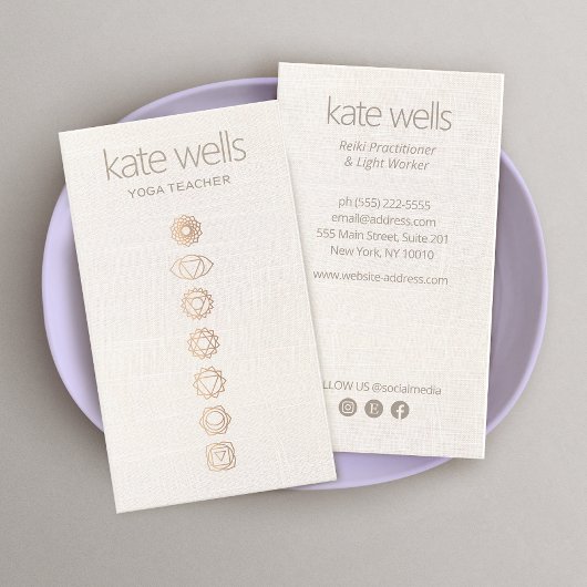 7 Chakras Yoga Lehrer Visitenkarte
