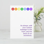 7 Chakren in einer horizontalen Linie Einladung (Stehend Vorderseite)