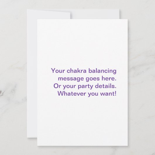 7 Chakren in einer horizontalen Linie Einladung (Rückseite)