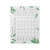 7-Day Weekly Meal Planner – Fresh Green Design Notizblock (Rotiert)