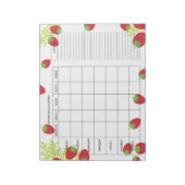 7-Day Weekly Meal Planner – Fresh Strawberry Notizblock (Rotiert)