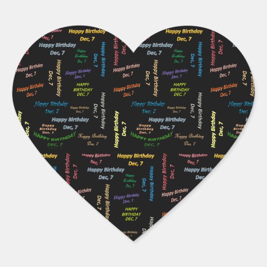 7. Dezember Herz-Aufkleber (Vorderseite)