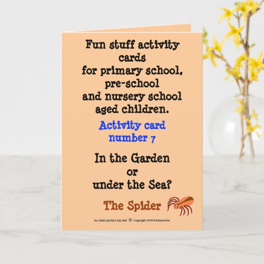 7 die Spinne Karte (Gelbe Blume)