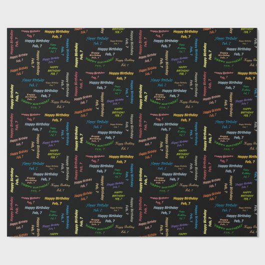 7. Februar Geburtstag Geschenkpapier (Flach)