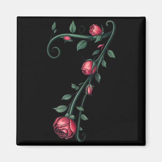 7 Floral 67 Rose Valentines Day Funny Love Matchin Magnet (Vorne)