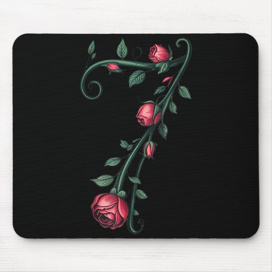 7 Floral 67 Rose Valentines Day Funny Love Matchin Mousepad (Vorne)