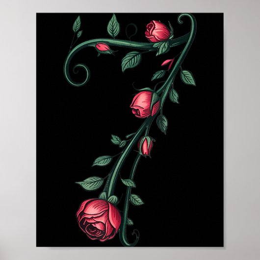7 Floral 67 Rose Valentines Day Funny Love Matchin Poster (Vorne)
