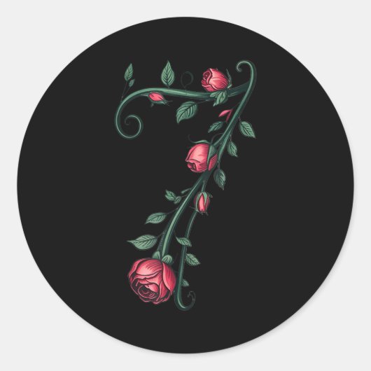 7 Floral 67 Rose Valentines Day Funny Love Matchin Runder Aufkleber (Vorderseite)