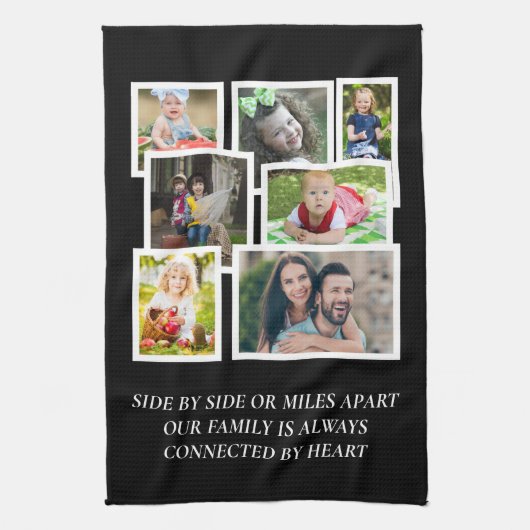 7 Foto Collage Black Family Quote Geschirrtuch (Vertikal)