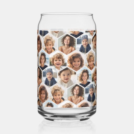 7 Foto Collage - Funkes Hexagon-Muster Dosenglas (Vorderseite)