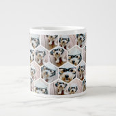 7 Foto Collage - Funkes Hexagon-Muster Jumbo-Tasse (Vorderseite)