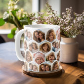 7 Foto Collage - Funkes Hexagon-Muster Kaffeetasse