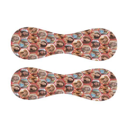 7 Foto Collage - Funkes Wabenmuster - rot Baseball (Paneele)