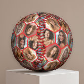 7 Foto Collage - Funkes Wabenmuster - rot Baseball