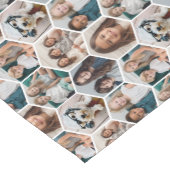 7 Foto Collage - Funkes Wabenmuster - weiß Kurzer Tischläufer (Ecke)