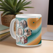 7 Foto Collage funkionierte Hexagon Muster Sonnenu Jumbo-Tasse