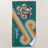 7 Foto Collage funkionierte Hexagon Muster Sonnenu Strandtuch (Vorderseite)