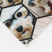 7 Foto Collage - funky hexagon Muster schwarz Fleecedecke (Ecke)