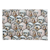 7 Foto Collage - funky hexagon Muster schwarz Kissenbezug (Vorderseite)