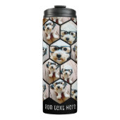 7 Foto Collage - funky Hexagon Muster schwarz Thor Thermosbecher (Vorderseite)