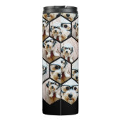 7 Foto Collage - funky Hexagon Muster schwarz Thor Thermosbecher (Rückseite)