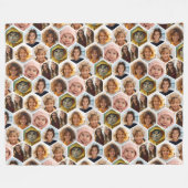 7 Foto Collage - funky hexagon Muster weiß Fleecedecke (Vorderseite (Horizontal))