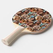 7 Foto Collage - Funky Honeycomb pattern Tischtennis Schläger (Vorderseite)