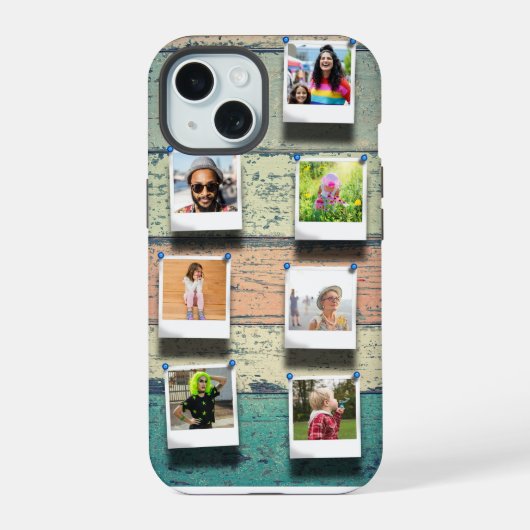 7-Foto-Collage iPhone 15 Personalisierte Robust Hülle (Rückseite)