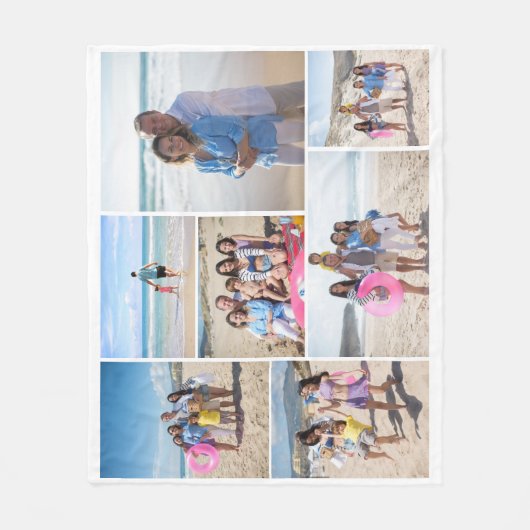 7-Foto-Collage-Vorlage personalisiert Fleecedecke (Vorderseite)