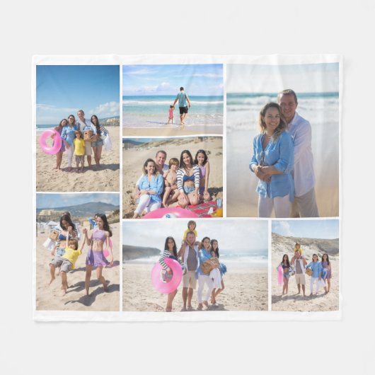 7-Foto-Collage-Vorlage personalisiert Fleecedecke (Vorderseite (Horizontal))