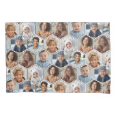 7 Foto Collage - Wabenhexagonmuster Kissenbezug (Vorderseite)