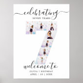 7 Foto Geburtstag Begrüßungszeichen, Er oder sie Poster (Vorne)