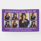 7 Foto Glückwunsch Graduate 2023 Lila Abschluss Banner (Horizontal)
