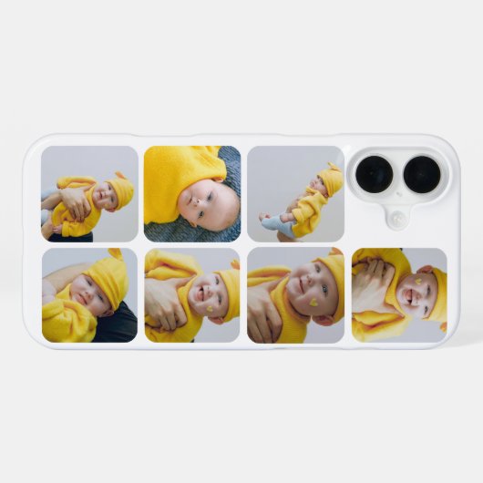 7 Foto Ihre eigene Personalisierte Collage iPhone Hülle (Rückseite (Horizontal))