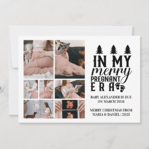 7 Foto in meiner frohen Schwangerschaft Weihnachte Feiertagskarte