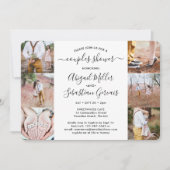 7 Foto Paare Brautparty Chic Moderne Schrift Einladung (Vorderseite)