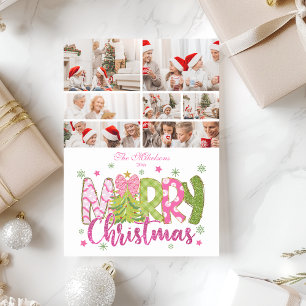 7 Foto Pink Grüne Schleife Baum Frohe Weihnachten