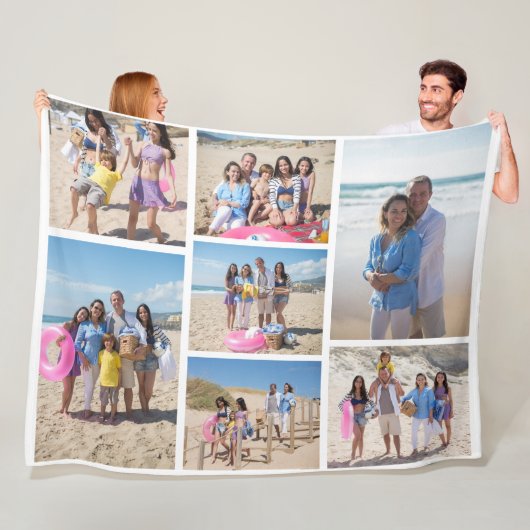 7-Foto-Sortierreihenfolge personalisiert Fleecedecke (Beispiel)