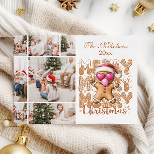 7 Foto Süße Lebkuchen-Weihnachten Feiertagskarte